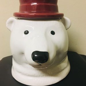 Glass Polar Bear Cookie Jar